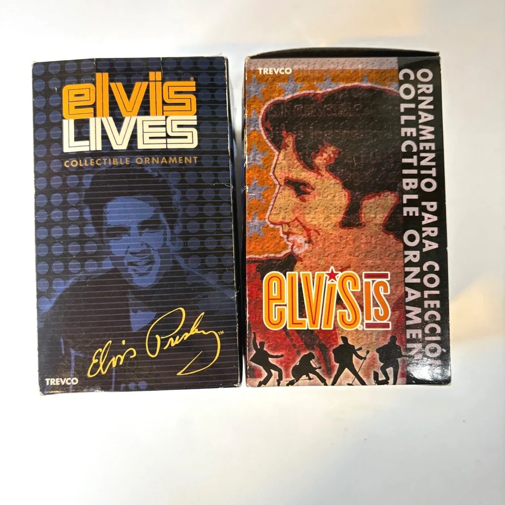 Elvis Presley Trevco Collectible Ornaments Las Vegas Aloha from Hawaii Set of 2